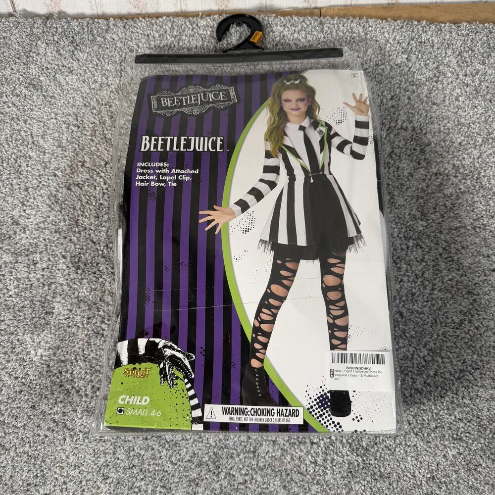 Spirit Halloween Beetlejuice Costume Set Child 4-6 Gothic Spooky Dark Halloween